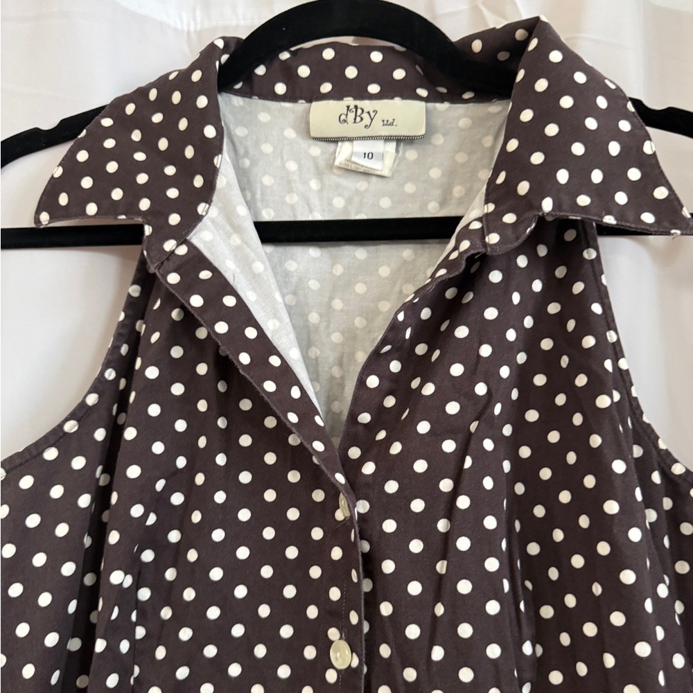 Retro 50s Style Brown Polka Dot Dress 10 - Picture 5 of 11